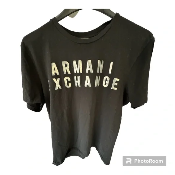 Armani Exchange Reflective logo Cotton T-shirt. Men’s Large. Charcoal. - Picture 3 of 3